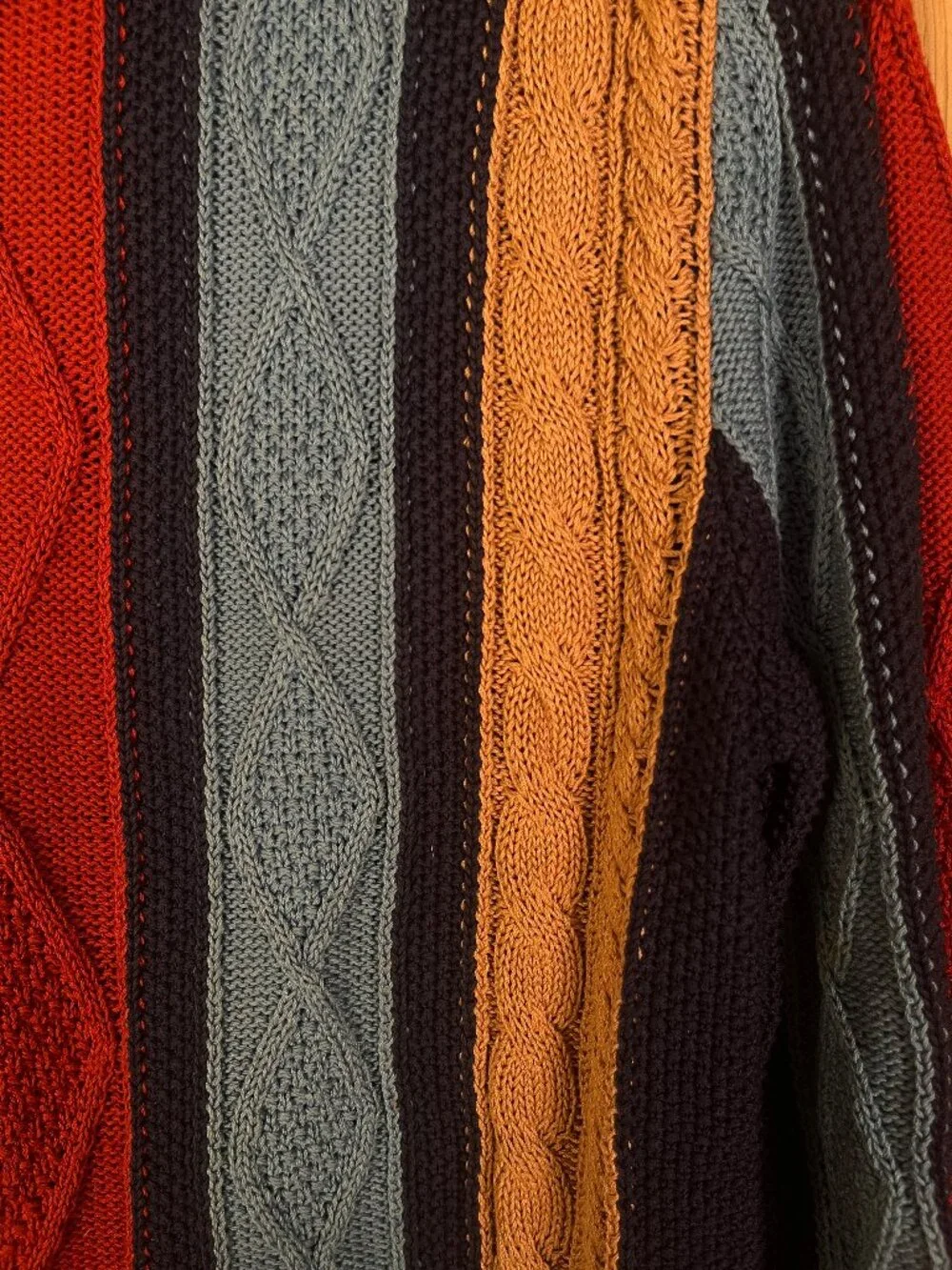 Roberto Cavalli Striped Cable Knit Sweater Made in Italy